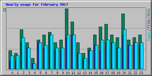 Hourly usage for February 2017